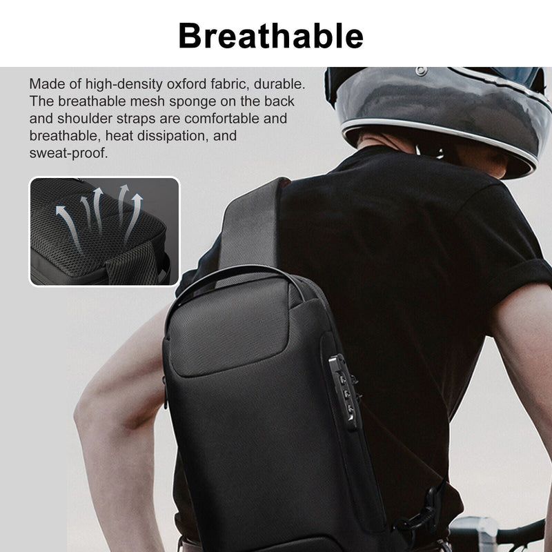 Men's Waterproof Oxford Multifunction Crossbody Bags Anti-theft Shoulder Bags Messenger Sling Chest Bag Pack For Male