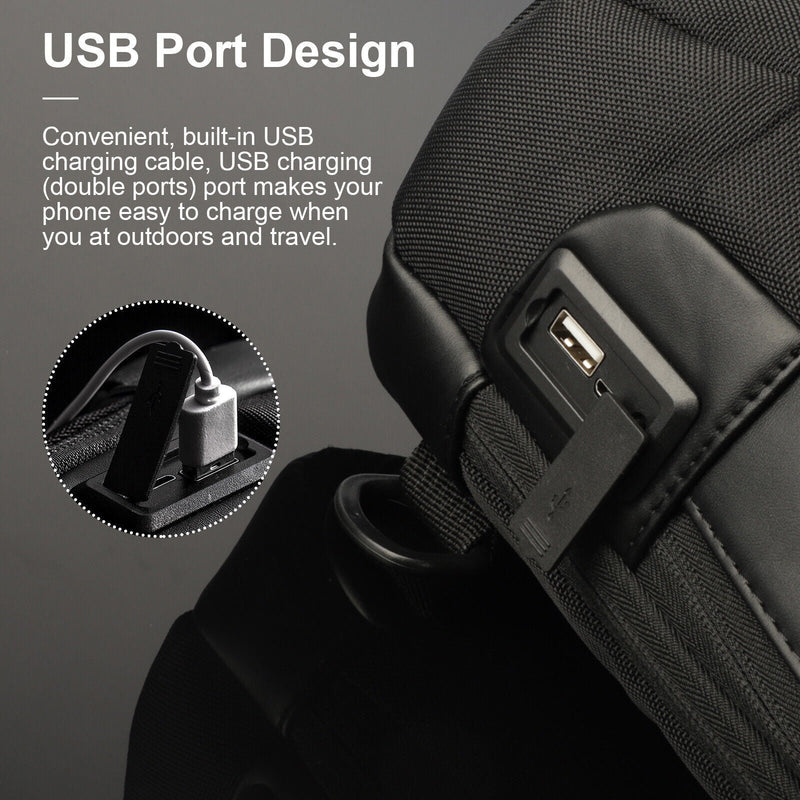 Men's Waterproof Oxford Multifunction Crossbody Bags Anti-theft Shoulder Bags Messenger Sling Chest Bag Pack For Male