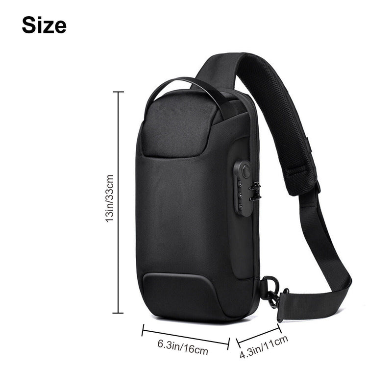 Men's Waterproof Oxford Multifunction Crossbody Bags Anti-theft Shoulder Bags Messenger Sling Chest Bag Pack For Male