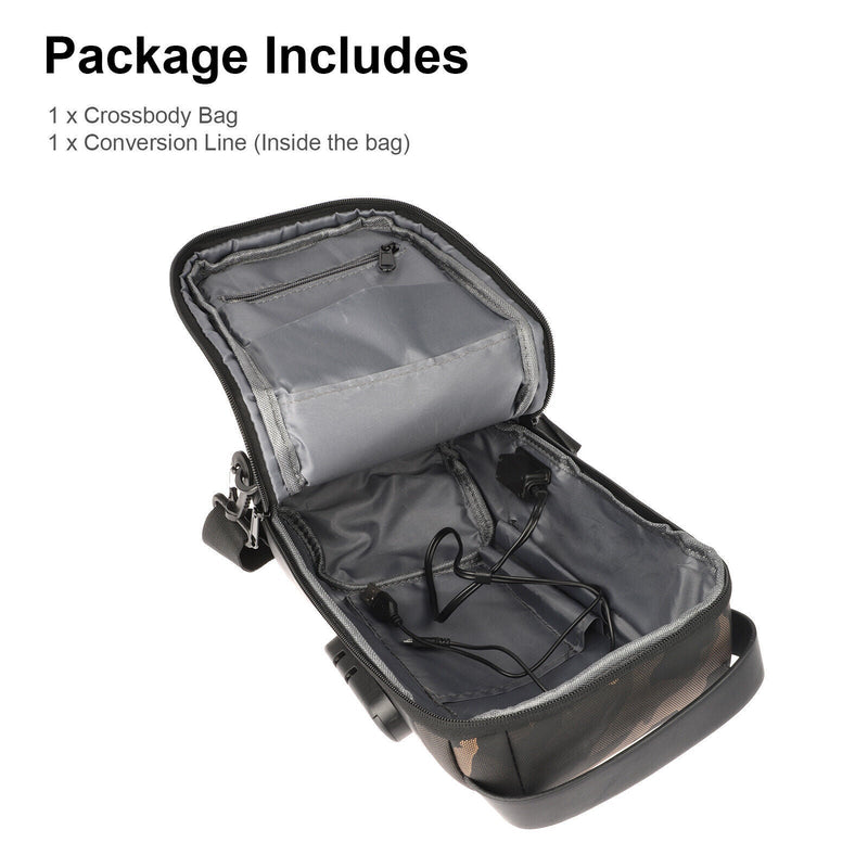 Men's Waterproof Oxford Multifunction Crossbody Bags Anti-theft Shoulder Bags Messenger Sling Chest Bag Pack For Male