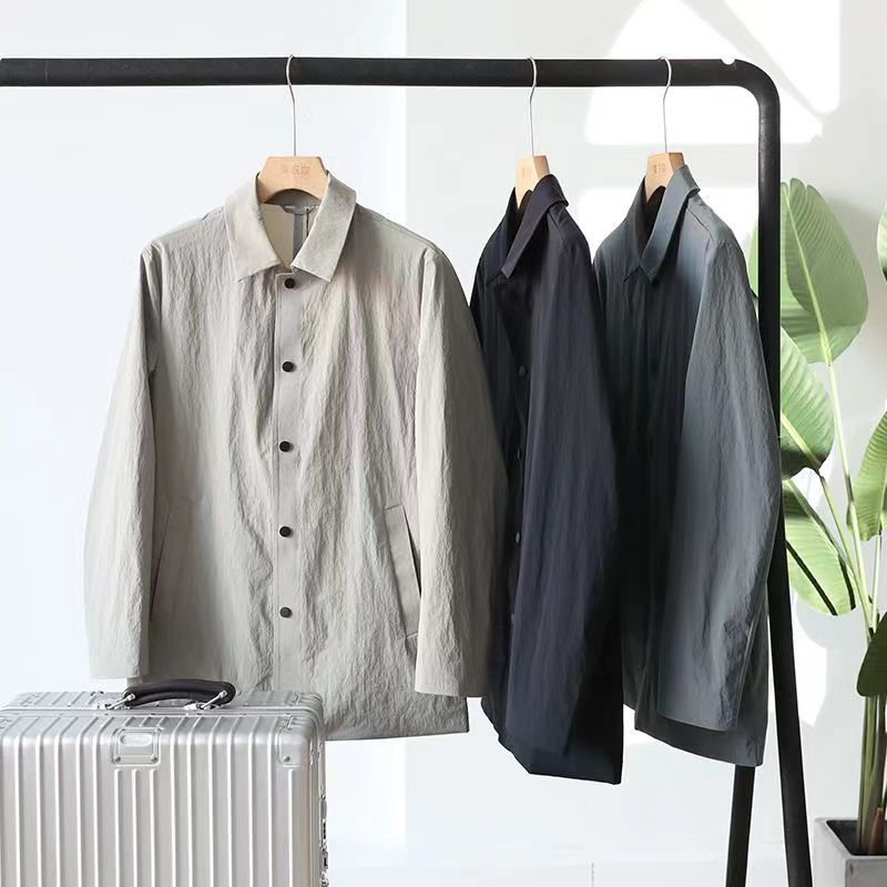 Light Luxury Casual Mid-length Trench Coat Men's Thin Sun-proof Coat Fashion Polo