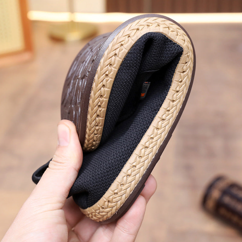 Old Beijing Cloth Shoes Men's Breathable One Pedal Lazy Shoes