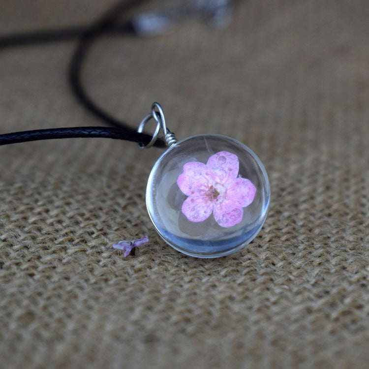 Dried Flower Starry Time Gemstone Necklace