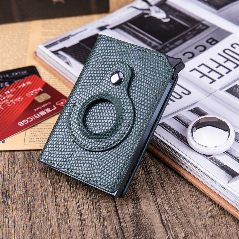 Rfid Card Holder Men Black Short Purse Small Leather Slim Wallets Mini Wallets For Airtag Air Tag