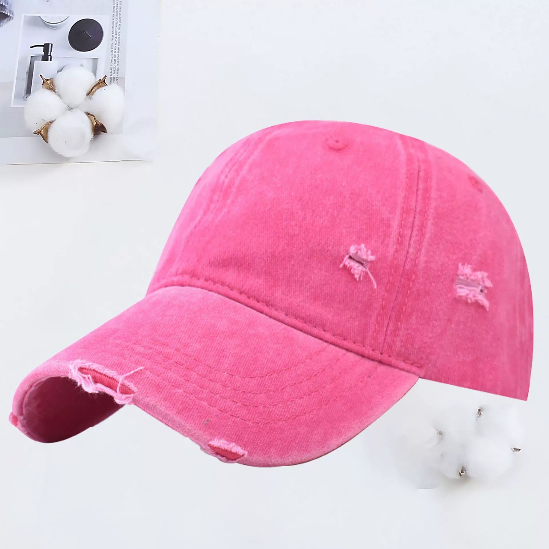 Outdoor Embroidered Printed Washed Hole Baseball Cap