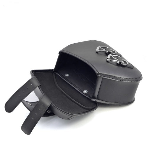 Black PU Leather Luggage Bags Motorcycle Saddlebags Saddle Bags