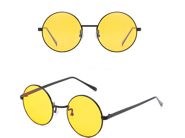 New anti-Blu-ray glasses retro glasses round frame metal flat mirror
