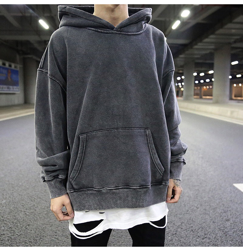 Loose hooded sweater men