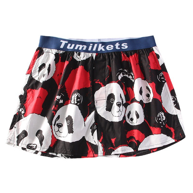Men's Printed Boxer Shorts Loose Shorts Home Boxer Briefs Cotton