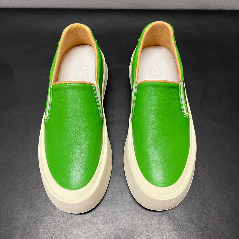 Soft Leather White Soft Bottom Casual Shoes