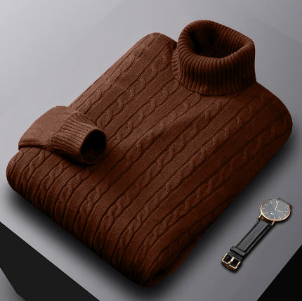 Fleece-lined Thick Complex Lazy Thermal Thread Turtleneck Sweater