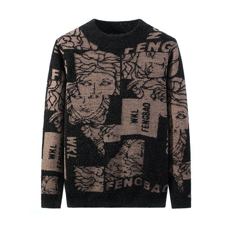 Autumn And Winter Round Neck Pullover Thick Sweater