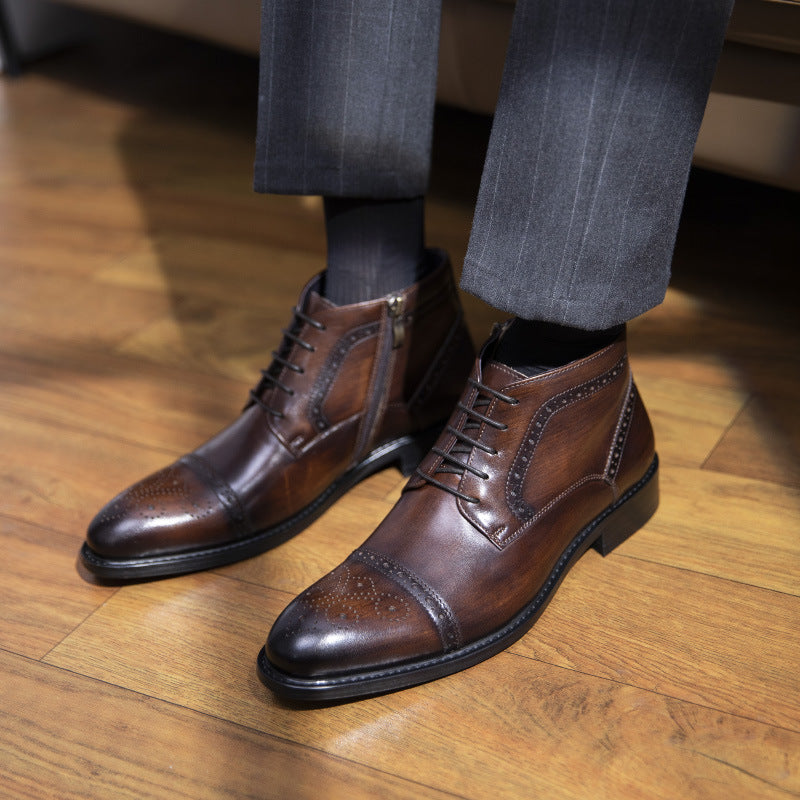 Men's Business Suit Leather  Boots