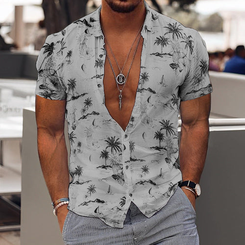 3D Personalized Printing T-shirt Summer Loose Short Sleeve Lapel Shirt Casual Streetwear Clothing For Men