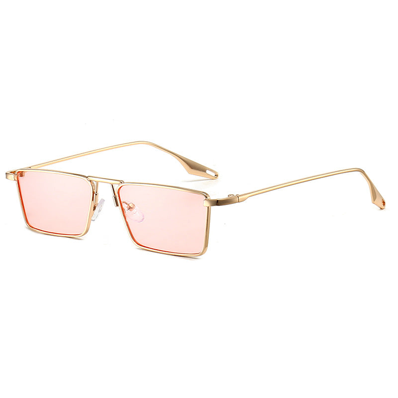 Small Square Box Sunglasses Women's Metal