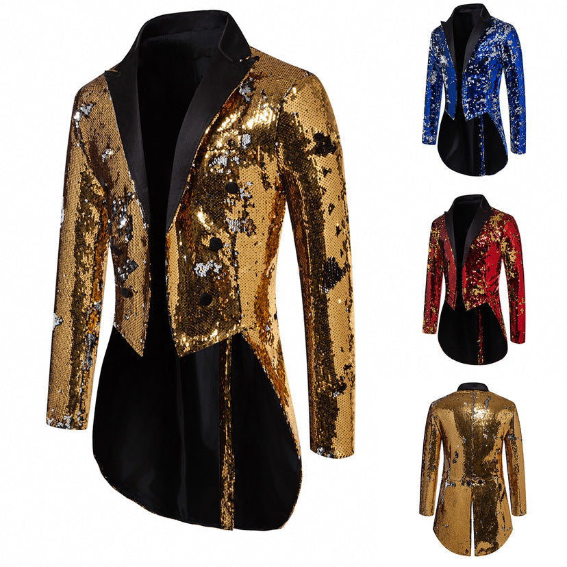 Men's European And American Sequin Performance Suit Jacket