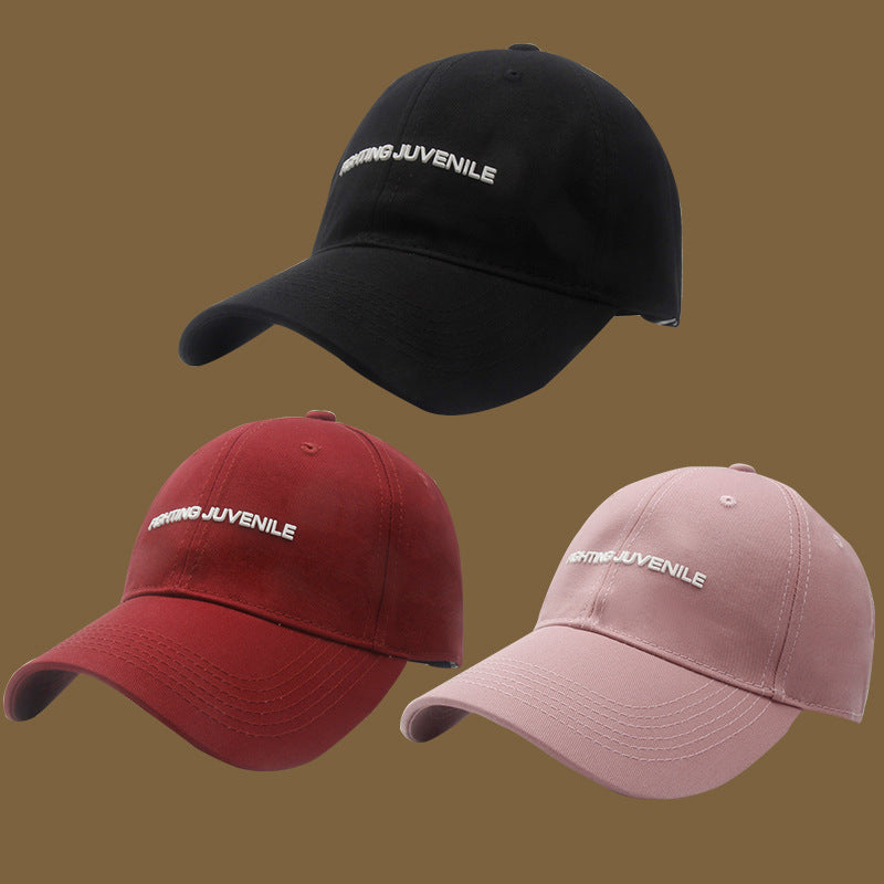 Cotton Letter Curved Brim Adjustable Baseball Cap