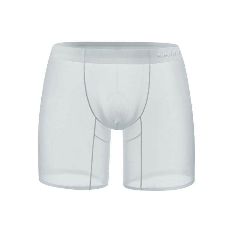 Men's Transparent Mesh Boxers Solid Color Underwear