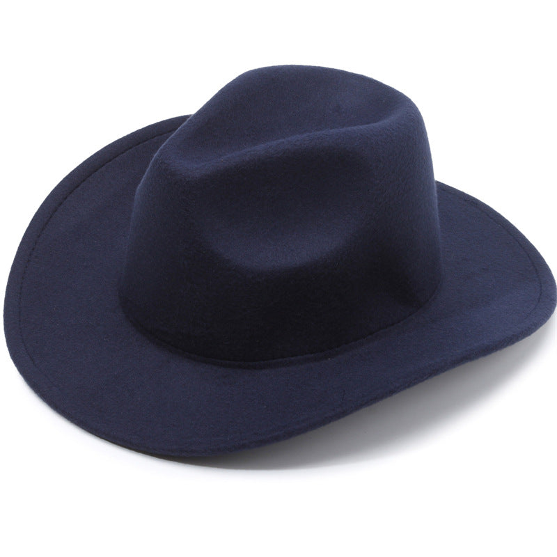 European And American Style Woolen Cowboy Hat Men's Lady Couple Ethnic Style Curling