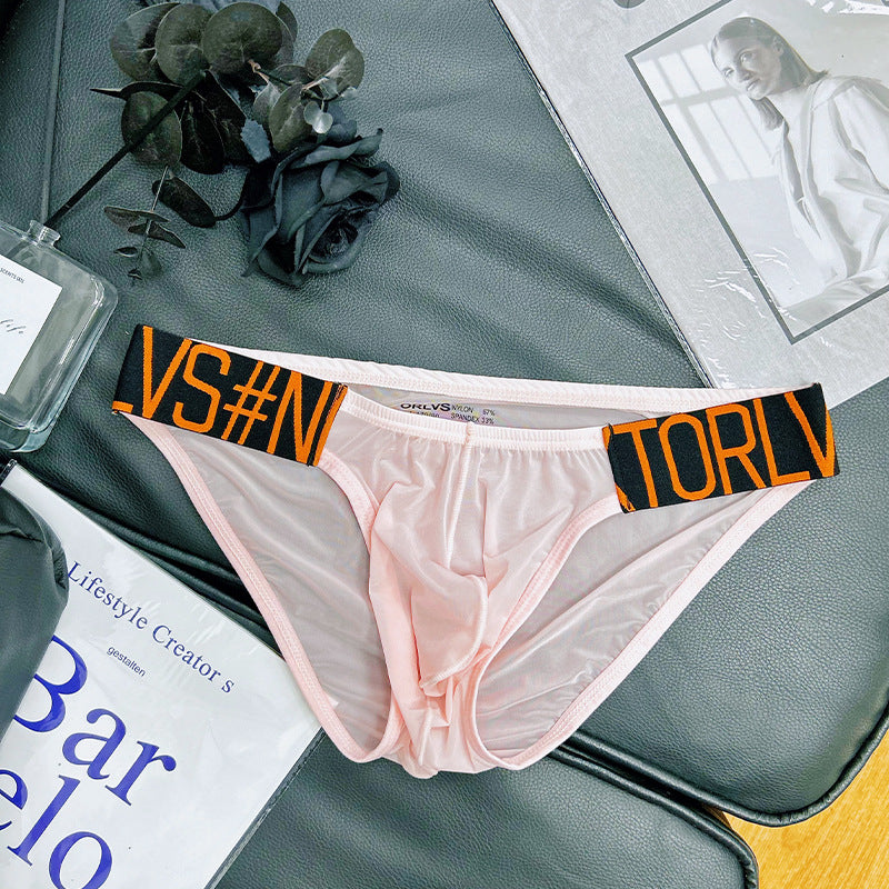 Transparent High Fork Men's Briefs Sports Low Waist Panties
