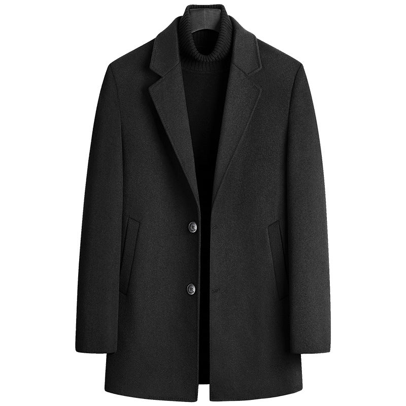 Single-breasted Woolen Coat Men's Clothing
