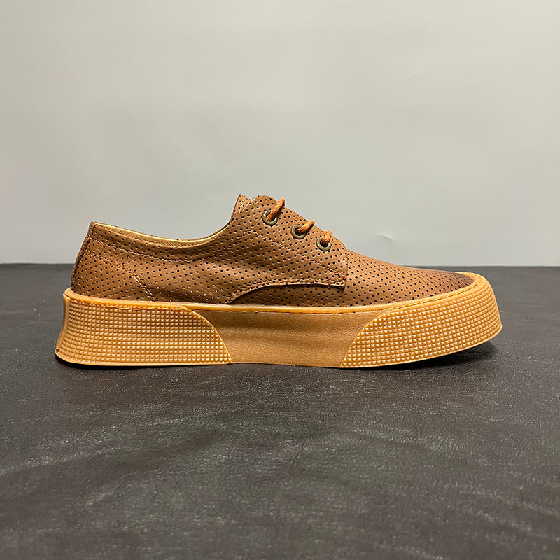 Breathable Comfortable Casual Shoes Soft Leather White Shoes