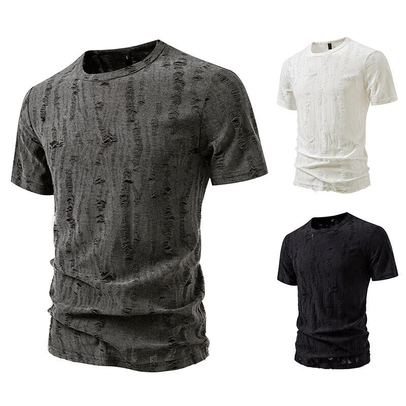 Simple Half Sleeve Men's Tops Loose