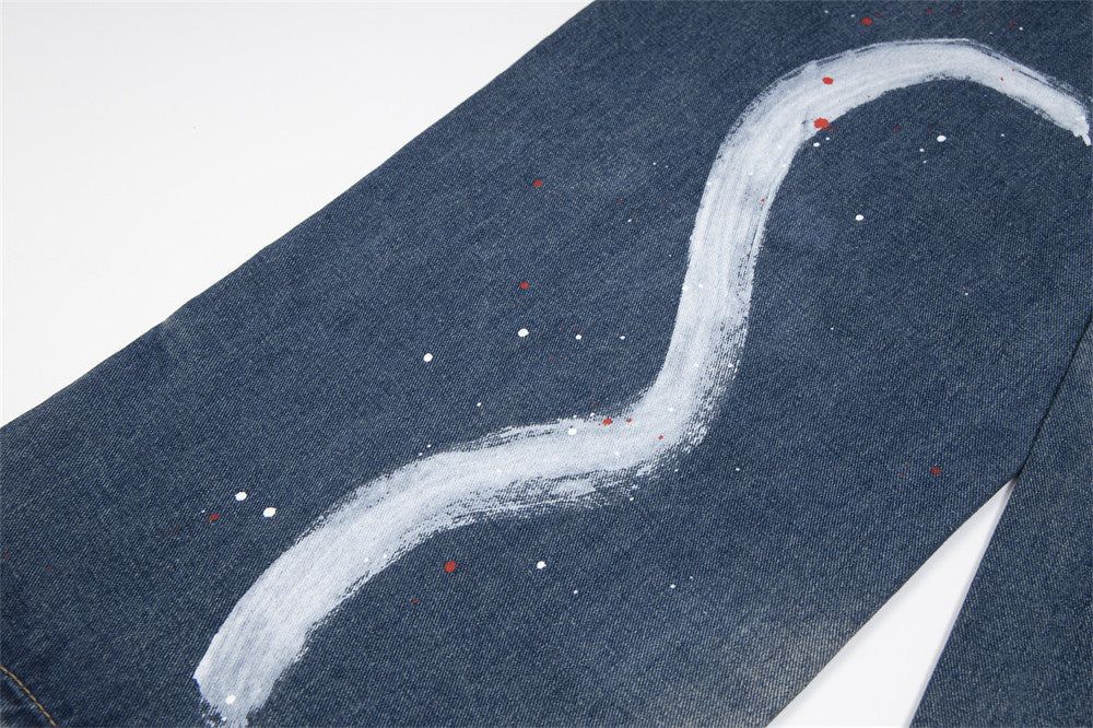 Painting Splash Ink Do The Old Cowboy Straight-leg Pants Men