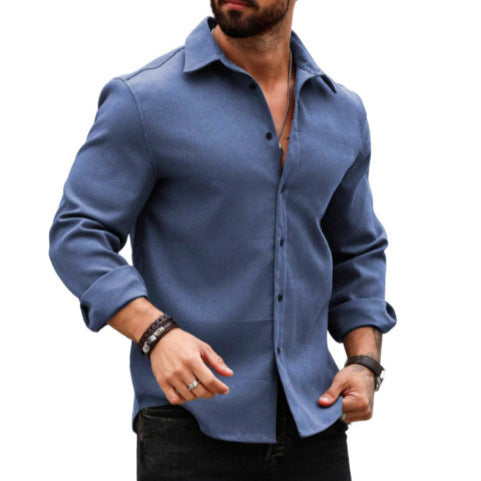 Men's Cotton And Linen Long Sleeve Shirt