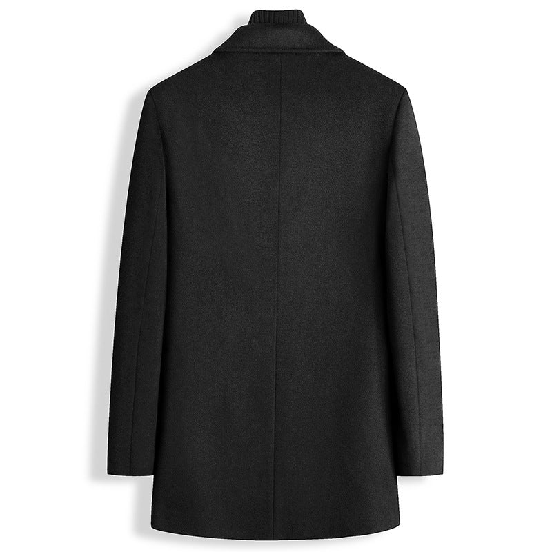 Single-breasted Woolen Coat Men's Clothing