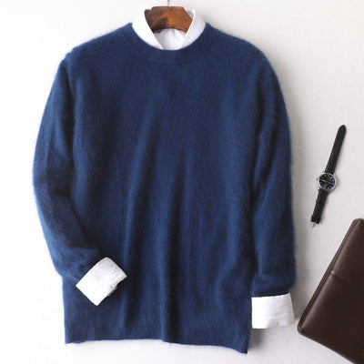New Cashmere Men's Round Neck Loose Thick Mink Sweater