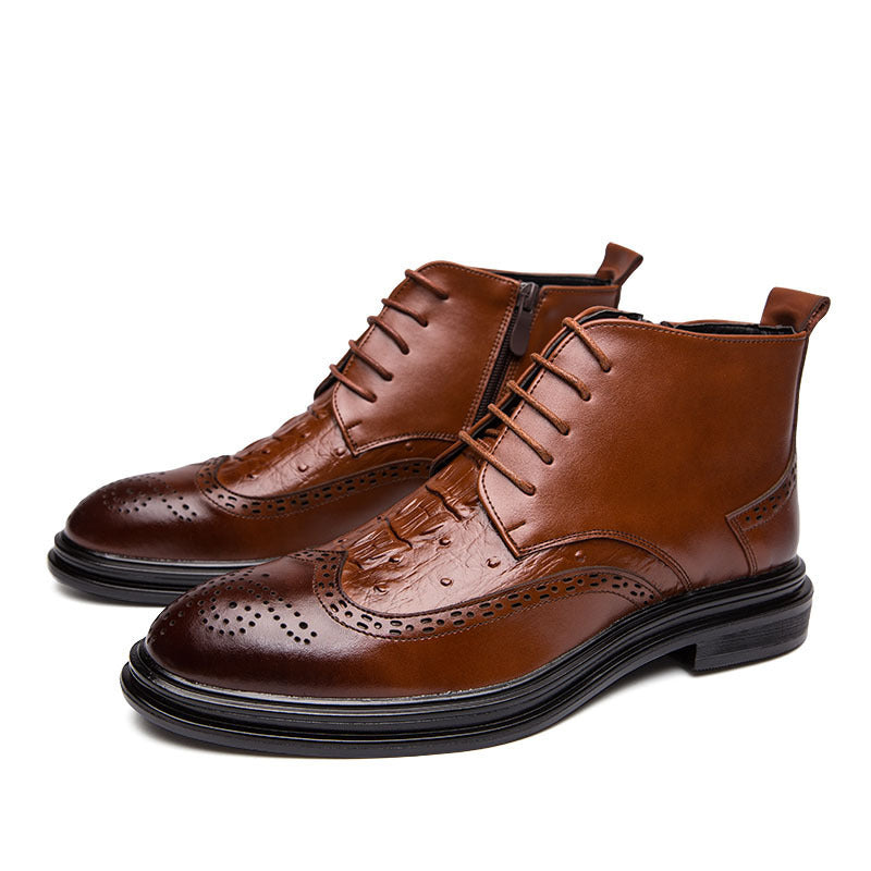 Men's High Top Casual Leather Shoes