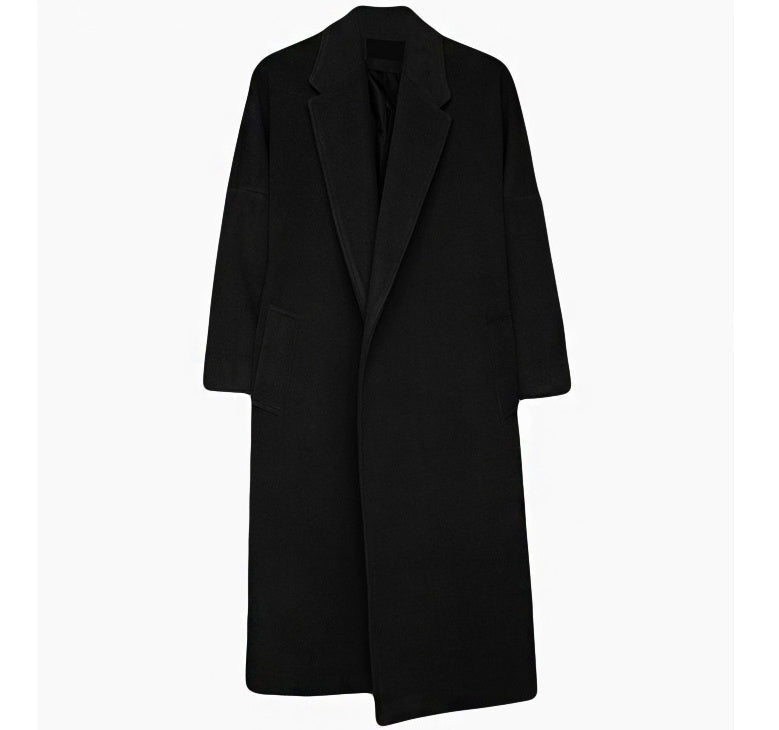 Autumn and winter woolen windbreaker men's long over the knee Korean version of the coat male long section of the young loose woolen coat tide