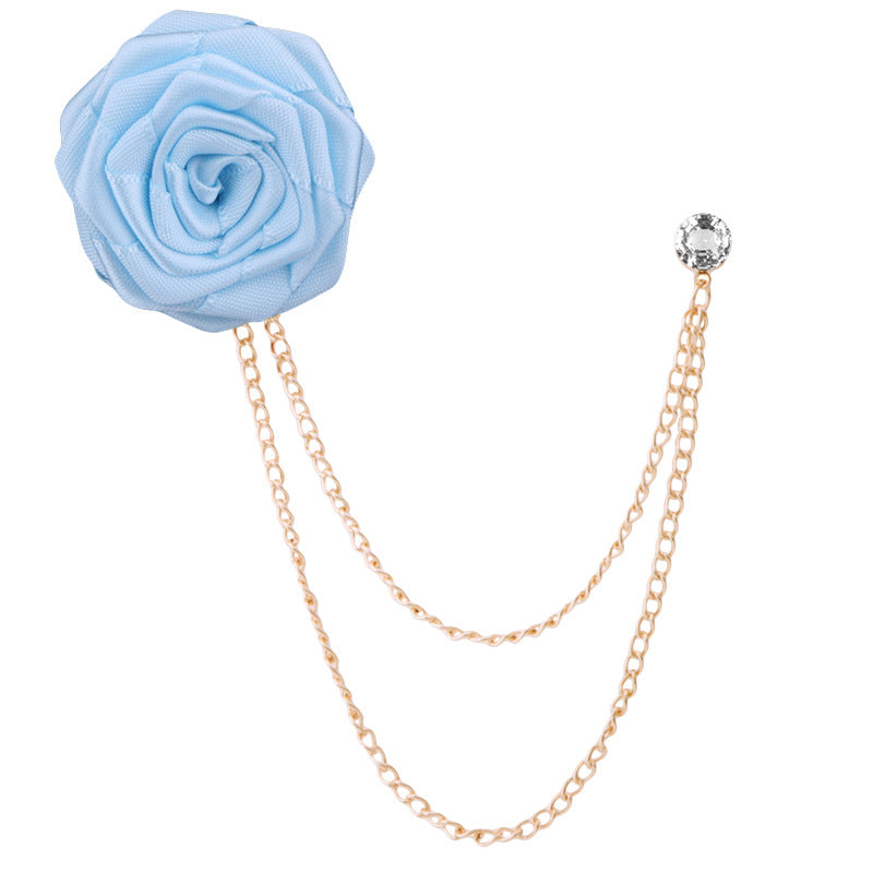 Handmade Rose Brooch Tassel for Suit