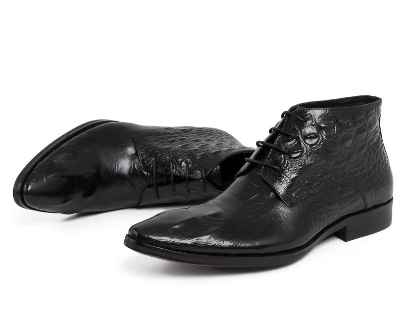 High-top Alligator Leather Doc Martens For Men