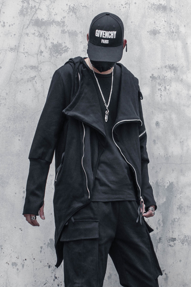 Dark Asymmetric Design Coat Gothic Trench Coat Men