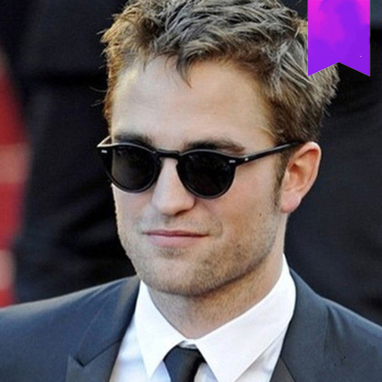 Men's round frame rice nail sunglasses