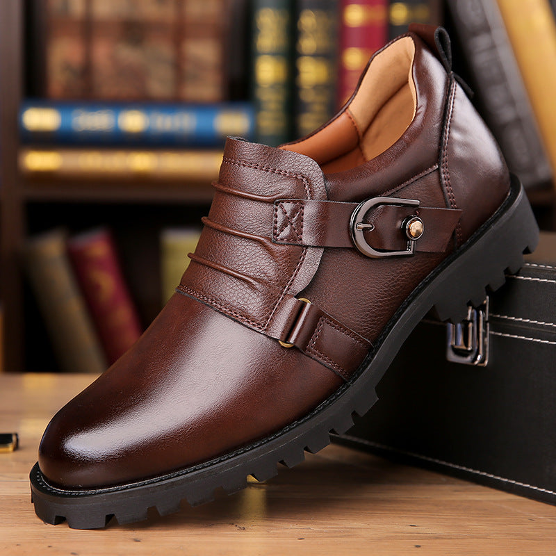 Low-top Versatile Retro Motorcycle Platform Round Toe Holder Men's Shoes