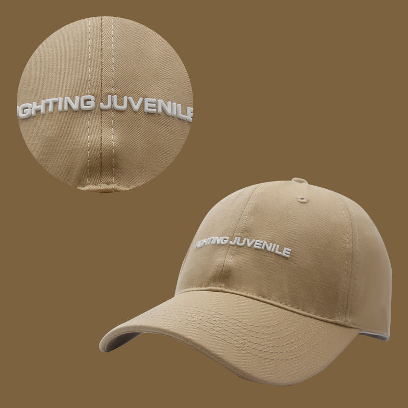 Cotton Letter Curved Brim Adjustable Baseball Cap