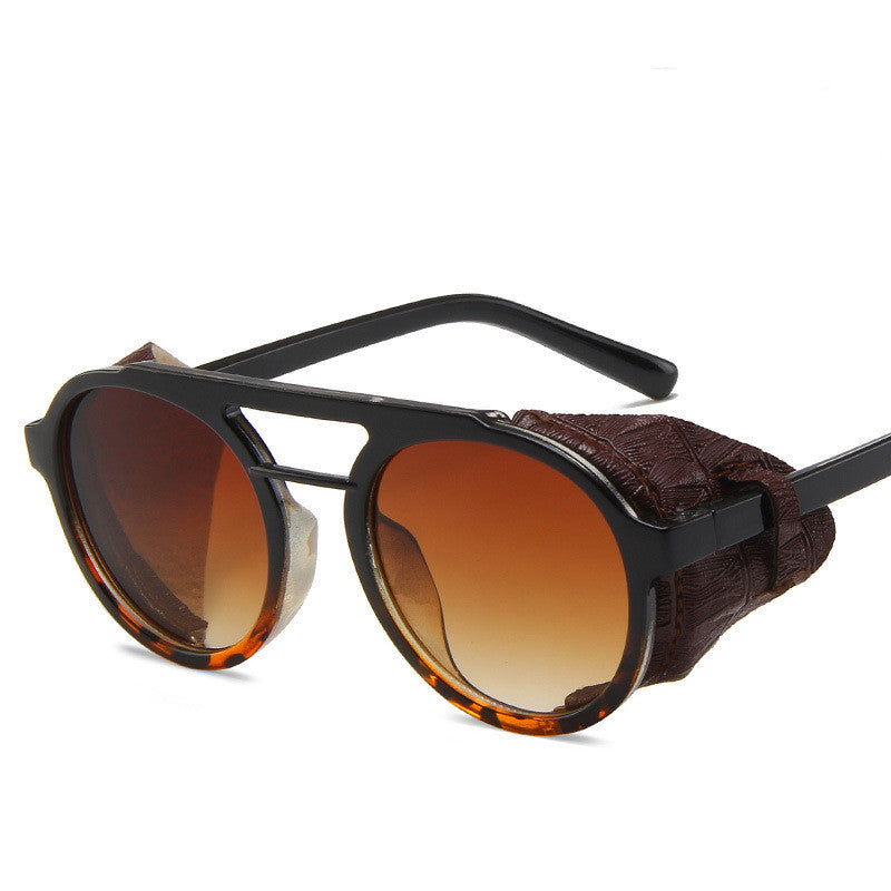 Fashion Round Frame Double Beam  Sunglasses