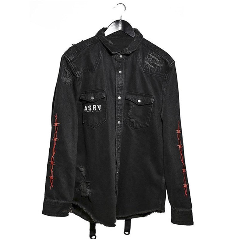 Men's Stand Collar Casual Denim Jacket