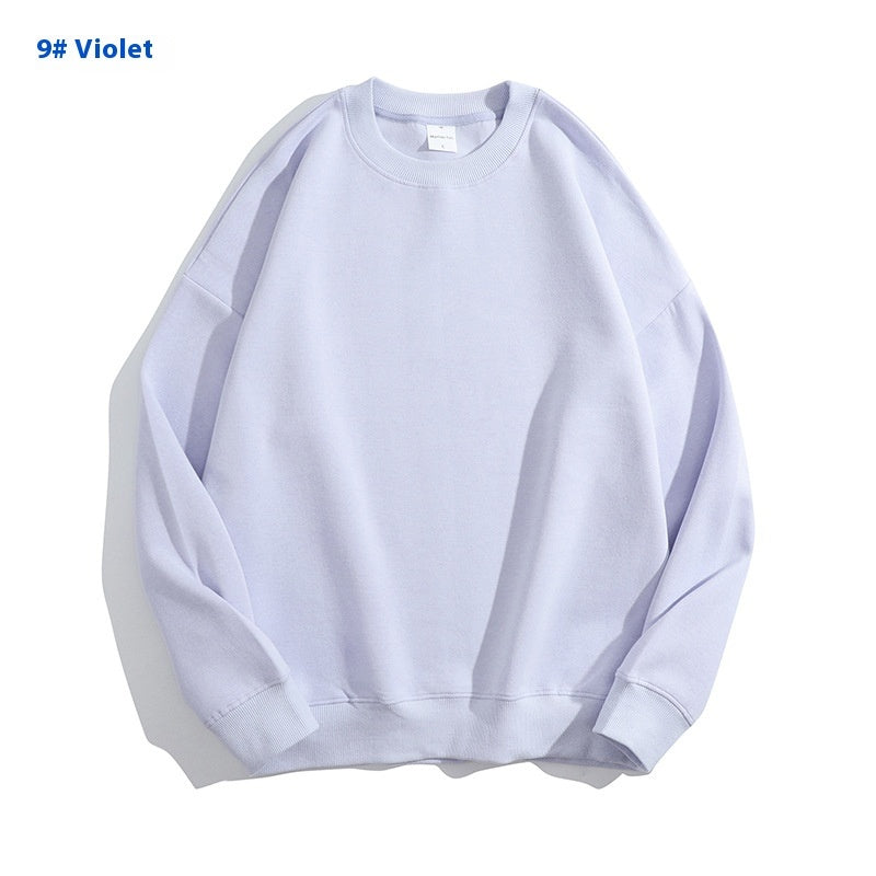 Cotton Solid Color Round Neck Off Shoulder Sweater