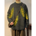 Abstract Jacquard Sweater Heavy Bottomed Shirt