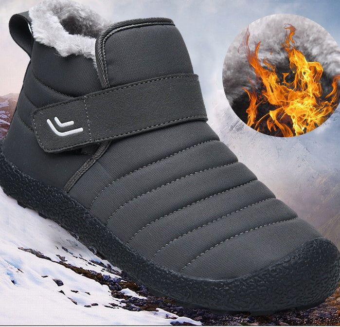 Men's Outdoor Winter High Top Cotton Shoes With Velvet And Thick