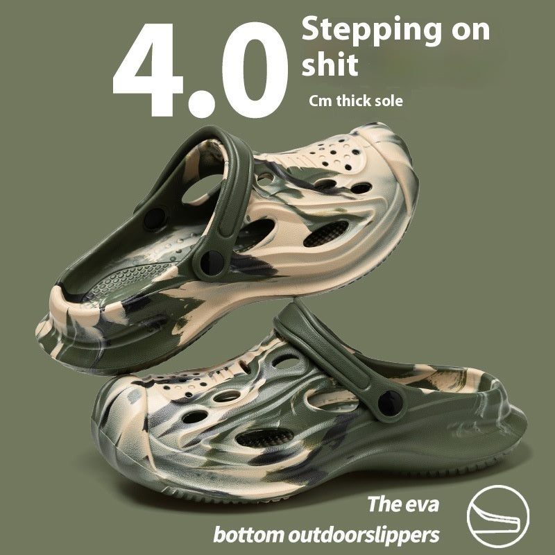 Outdoor New Non-slip Color Matching Slippers For Men