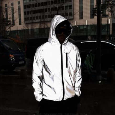 Men's Spring And Autumn Full Reflective Windbreaker Waterproof Jacket