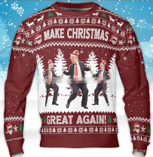 3D Digital Printing Men's And Women's Round Neck Sweater