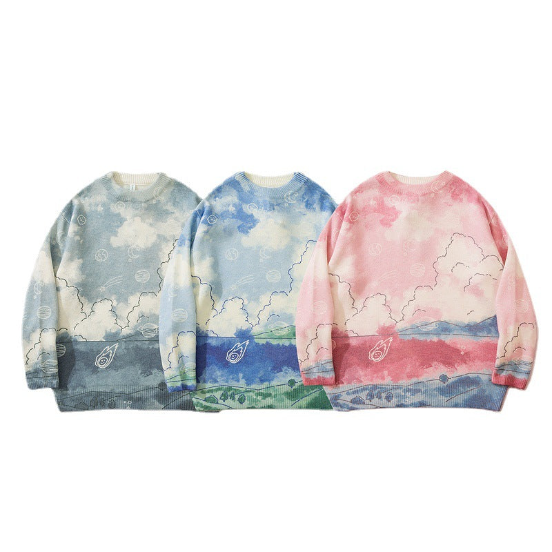 High Street Men's Sweater Long Sleeve Loose Knit