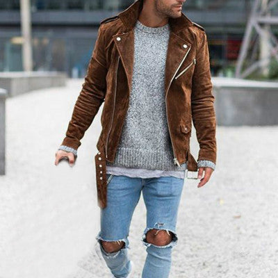 Fashionable suede men's jacket