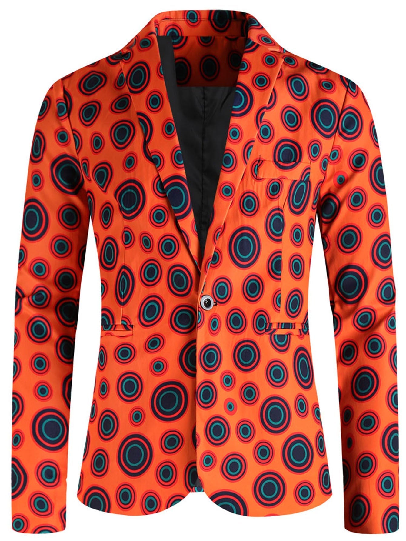 One Button Printing Leisure Suit Plus Size Men's Top